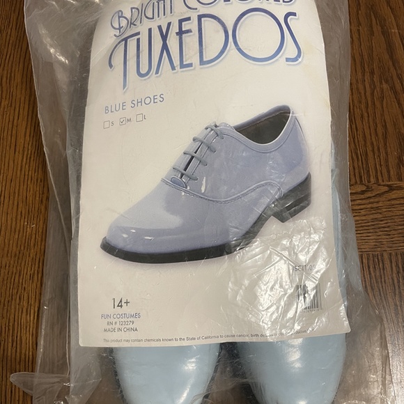 Baby Blue "Dumb and Dumber" novelty Tuxedo Shoes SIZE M (Size 8-9)  pre-owned - Picture 8 of 8
